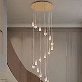 economico Lampadari-Lampada a sospensione a LED dimmerabile con 3/5/6/8/10/12/16/20 luci in cristallo per isola cucina moderna, illuminazione a sospensione regolabile per isola cucina, lampadario a LED nero oro per sala