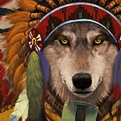 Недорогие Ретро Винтаж и Этика-wolf sprit chief от vincent hie мужские африканские этнические плавки с изображением волка шорты для плавания шорты для серфинга ретро винтажная сетчатая подкладка эластичный шнурок на талии