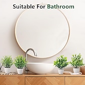 levne Umělé rostliny a zeleň-4 balení umělých rostlin, keramických mini umělých rostlin, květináčů, pro domácí dekoraci, kancelářské dekorace, dekorace do pokoje, farmářské dekorace, interiérové dekorace do koupelny