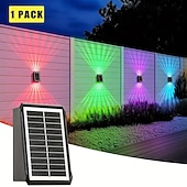 Недорогие Уличные светильники-2/4 шт. настенный светильник на солнечных батареях, водонепроницаемый, светящийся вверх и вниз, садовый светильник для забора, дома, заднего двора, террасы, крыльца, праздничного ландшафтного