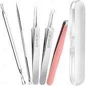 abordables Soins Personnels &amp; Santé-Kit d&#039;outils pour éliminer les points noirs et les boutons, ensemble d&#039;extraction d&#039;acné avec pince à épiler pour poils incarnés, pince à épiler de précision ultra-fine, outils de nettoyage des pores