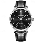 economico Orologi al quarzo-Orologio da Uomo 826 al Quarzo – Cassa in Lega Ultra Sottile Cinturino in Pelle Lancette Luminose Indicatore di Data 30M Impermeabile Stile Business Classico