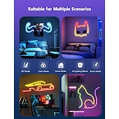 abordables Bandes lumineuses led-Bande lumineuse LED néon 2 m/3 m/5 m, bande lumineuse étanche à 360 degrés avec télécommande de synchronisation musicale &amp;Éclairage flexible alimenté par USB pour salle de jeux intérieure/extérieure,