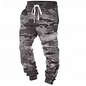 billiga Joggingbyxor-Kamuflasje Kamouflage Ledigt Herr 3D-utskrift Joggingbyxor Joggare Byxor Utomhus Gata Ledigt / vardag Polyester Grön Kaki Grå S M L Medium Midja Elasticitet Byxor