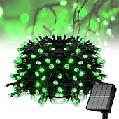 halpa Aurinkoenergiakäyttöinen-1 kpl ulkokäyttöön tarkoitettu aurinkokennovalosarja, vedenpitävä valosarja, 12 m, 39 jalkaa, 100 led-helmeä, sisäpiha, puutarha, nurmikko, huvila, aita, parveke, koristevalo, häät, halloween, joulu, festivaali, tunnelma, valosarja