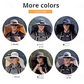 economico Fari anteriori-Cappello da pescatore a tesa larga con ventola solare - 1 pezzo, scialle protettivo per il collo, protezione solare, traspirante e rinfrescante, perfetto per campeggio estivo, escursioni e avventure di pesca