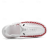 preiswerte Urlaubsandalen-Herren-Sneaker in Rot und Marineblau, Laufschuhe mit einzigartigem Schnürdesign und gepolsterter Sohle für Sport und Freizeit