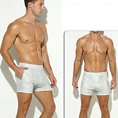 cheap Bottoms-Retro Vintage 1980s Rave Shorts Disco Shiny Latex Patent Metallic Fancy Dress Men&#039;s Halloween Carnival Music Festival Pride Parade Gay Club Adults&#039; Shorts Summer