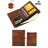 Недорогие Кошельки-мужской кошелек двойного сложения с блокировкой RFID и съемным держателем для карт – 100% высококачественная воловья кожа, органайзер для нескольких карт, классический коричневый стиль для ежедневного использования и идеальный подарок на День отца