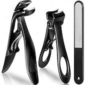 baratos Cuidados Pessoais &amp; Saúde-Conjunto de 3 cortadores de unhas dos pés para unhas grossas, conjunto de cortadores de unhas atualizados para homens, cortadores de unhas dos pés com cabo longo e mandíbula larga para unhas grossas,