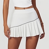 cheap Women&#039;s Skirts &amp; Skorts-US Open Women&#039;s Tennis Skirts with Shorts Pleated Side Pockets Quick Dry Tennis Golf Pickleball Solid Colored Skort Black White Navy Blue Tennis Clothing