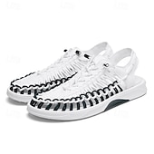 preiswerte Urlaubsandalen-Herren-Sneaker in Rot und Marineblau, Laufschuhe mit einzigartigem Schnürdesign und gepolsterter Sohle für Sport und Freizeit