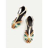 abordables années 1930-Escarpins à bride en T dorés style années 1920 pour femmes – Chaussures de danse métallisées colorblock pour soirées, bals latins et événements formels