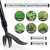 cheap Tool Accessories-High Hardness Weed Pulling Tool - Manual Stand Up Weed Puller Tool Head Replacement - 4-Claw Steel Head Design, Black