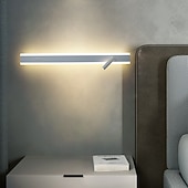 economico Luci da parete-Striscia di lampade da parete a LED con design a luce su e giù, 40/60/80/100/120 cm, moderna lampada da parete a LED per soggiorno, camera da letto, comodino, 10 W, applique da parete per interni in