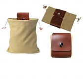 economico Attrezzatura da Campeggio-Borsa da raccolta in pelle e tela per esterni, borsa da foraggiamento nella giungla, marsupio portaoggetti da campeggio, borsa per la raccolta della frutta