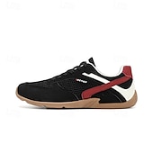 Χαμηλού Κόστους Ανδρικά Sneakers-Ανδρικά λευκά και κόκκινα αθλητικά αθλητικά παπούτσια με μαύρο σχέδιο και κορδόνια - αθλητικά, άνετα, ιδανικά για τρέξιμο, γυμναστήριο και casual ρούχα