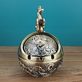 olcso Kiegészítők dohányzáshoz-vintage hamutartó fedéllel, kínai állatöv 12 állatjegyű díszes, fedett hamutartó, szélálló asztali dísz otthoni irodába, nappaliba