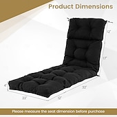 economico Copridivano-Cuscino impermeabile per chaise longue da interno/esterno, poltrona reclinabile ispessita con 4 lacci, cuscino per sedia a sdraio per piscina, sedia da balcone