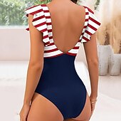 abordables Maillots une pièce et tankinis-Femmes Maillot de bain 1 pièce Dos Nu Découpé Maillot de Bain Fleuri Maillots de Bain Noir Rouge Respirant Séchage Rapide Sans manches - Natation Surf Plongée en apnée Été