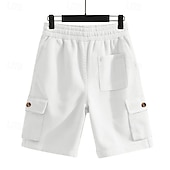 economico Pantaloncini casual-Per uomo Pantaloncini cargo Shorts Pantaloncini Estivi Coulisse Elastico in vita Multi-tasche Semplice Comodità Indossabile Lunghezza al ginocchio All&#039;aperto Sport Quotidiano Moda Casual Nero Bianco