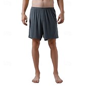 billiga Sov botten-Herr Vardagsklädsel Pyjamasshorts Slät Mode Klassisk Ledigt Hem Dagligen Säng Bomull Komfort Andningsfunktion Mjuk Shorts Elastisk midja Sommar Svart Rodnande Rosa