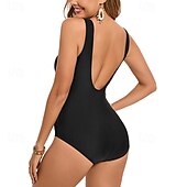 abordables Maillots une pièce et tankinis-Femmes Maillot de bain 1 pièce Maille Dos Nu Maillot de Bain Couleur Unie Maillots de Bain Noir Respirant Séchage Rapide Sans manches - Natation Surf Plongée en apnée Été