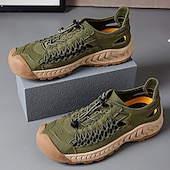 お買い得  バケーションサンダル-メンズスニーカーの赤とベージュのスポーツシューズ。耐久性のあるレースアップシステムと快適なフィット感を備え、ランニング、ハイキング、アドベンチャーに最適です。
