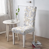 abordables Funda para silla de comedor-Funda para silla de comedor, funda para taburete, fundas de poliéster con estampado geométrico