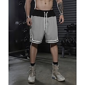 baratos Calções Estilo Casual-Homens calções atléticos Calção Shorts de basquete Bolsos Com Cordão Cintura elástica Riscas Conforto Respirável Curto Ao ar livre Esportes Clássico Casual Preto Vermelho