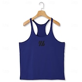 ieftine Tricouri de Sală-Bărbați Bluză Vestă Cămașă fără mâneci Tricou Gym Muscle Fără manșon În U Vară Simplu Modă Clasic Comfortabil Casual Sport Concediu Negru Alb Galben Top tricou pentru bărbați