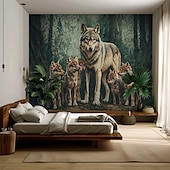 billige dyretepper-Dyr Ulver Hengevev Veggkunst Stor Hengevev Mural Dekor Fotograf Bakgrunn Teppet Gardin Hjem Soverom Stue Dekorasjon