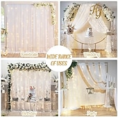 economico Tende trasparenti-Drappe per arco nuziale in chiffon tende trasparenti per decorazioni di festa cerimonia arco palcoscenico