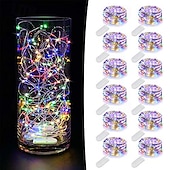 abordables Guirlandes lumineuses à piles-Lot de 12 guirlandes lumineuses LED étoilées de 2 m à 20 m, pour la Saint-Valentin, un mariage, une demande en mariage, une fête, un restaurant, une décoration d&#039;intérieur, un festival, Noël ou Halloween