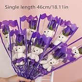cheap Gifts-Romantic Bear Soap Bouquet, Ideal Gift for Mother&#039;s Day, Valentine&#039;s Day, Father&#039;s Day, Christmas, Wedding Party, and Home Decoration, Simulation Flower for Event Promotion