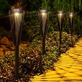abordables Luces de camino y linternas-Luces solares LED para caminos al aire libre, impermeables, IP65, con encendido y apagado automático y 2 modos de iluminación. Iluminación de paisajes al aire libre para patios, jardines, caminos,