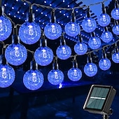お買い得  太陽光発電-1個 屋外用ソーラーストリングライト 防水 バブルボールライト 12m-100個 LEDビーズ 中庭 庭 芝生 テラス バルコニー ヴィラ ハロウィン クリスマス フェスティバル ウェディングデコレーション ライトストリング 8つの機能