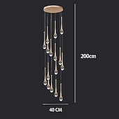 economico Lampadari-Lampada a sospensione a LED dimmerabile con 3/5/6/8/10/12/16/20 luci in cristallo per isola cucina moderna, illuminazione a sospensione regolabile per isola cucina, lampadario a LED nero oro per sala