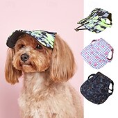 abordables Sombrero de sol-Gorra de béisbol para perro, visera playera de verano para perro y gato con agujeros para las orejas, tocado ajustable para cachorros