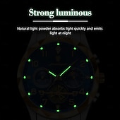 economico Orologi al quarzo-Orologio cronografo di lusso da uomo – orologio da polso al quarzo in acciaio inossidabile impermeabile con quadrante luminoso e datario