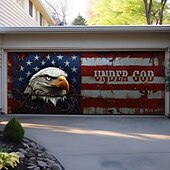 abordables Bannières de Garage et de Porte-Décorations de porte du 4 juillet Couvre-porte de garage Américain Patriote Aigle Bannière extérieure Grand fond pour décorations de garage extérieur à la maison