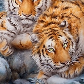preiswerte T-Shirts mit Tiermuster-Kayomi Harai Herren 3D Tier Tiger T-Shirt Kurzarm T-Shirt 3D Druck Rundhals Shirt Mode übertrieben Alltag Party Straße Casual Blau Sommer Frühling Ganzjahreskleidung S M L XL
