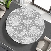 cheap Kitchen &amp; Table Linens-Round Vinyl Fitted Tablecloth with Flannel Backing Elastic Edge Design Table Cover Waterproof Oil-Proof PVC Table Cloth Stain-Resistant Wipeable for Round Table