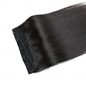 abordables Extensions Adhésives-Extensions de cheveux humains invisibles, 20 pouces - 50 g, 22 pouces - 80 g, 1b #, fil de poisson transparent noir, extensions de cheveux humains à clips pour femmes