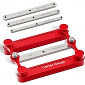 abordables Outils de Mesure-jauge centrale &amp;Kit de gabarit de goujonnage, gabarit de goujonnage autocentrant, guides de perçage, jauge centrale en acier inoxydable, jauge de marquage, outil de travail du bois