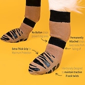 cheap Boots &amp; Paw Protectors-TigerToes Premium Non-Slip Dog Socks for Hardwood Floors - Extra-Thick Grip That Works Even When Twisted - Prevents Licking Slipping and Great for Dog Paw Protection