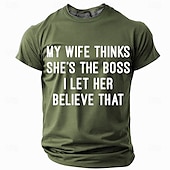 preiswerte Lustige T-Shirts für Männer-Herren Lustiger Slang Ehefrau T Shirt Kurzarm T-Shirt 3D-Druck Rundhalsausschnitt Hemd Mode Täglich Basic Straße Lässig Täglich Schwarz Rote Blau Sommer Frühling Bekleidung S M L XL XXL XXXL