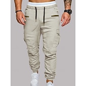 economico Pantaloni cargo-Per uomo Pantaloni Cargo Pantaloni Elastico in vita Coulisse Multi-tasche Semplice Indossabile All'aperto Quotidiano Campeggio &amp; Escursionismo Moda Classico Nero Verde militare