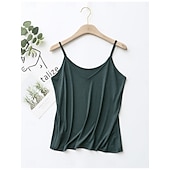 ieftine Top simplu-Pentru femei Camisole Tank Top Culoare solidă Zilnic De Bază Casual Fără manșon Cu Bretele Topuri obișnuite Zilnic Fără Spate Negru Alb Roz Îmbujorat Bleumarin Trifoi Vară