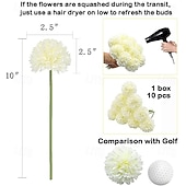voordelige Kunstbloemen-Artificial Chrysanthemum Ball Flowers, Macaron Color Fake Table Tennis Flowers for Wedding Decor, Home Decoration, Desktop Arrangement, Photography Props, Faux Floral Bouquet